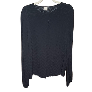 Pinko Black Chevron Knit Blouse Size Large